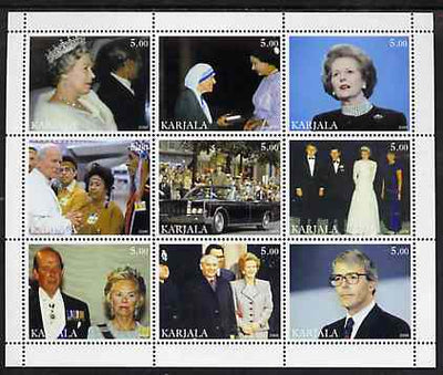 Karjala Republic 2000 Personalities of the 20th Century perf sheetlet containing set of 9 values unmounted mint