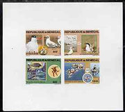 Senegal 1981 National Parks imperf deluxe sheet containing set of 4 values printed on thin card, as SG MS 733