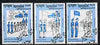 Cambodia 1993 United Nations 150r (UN Base) printing in black superimposed with 200r (Military Camp) printing in blue with respective normals, all fine cto used, SG 1301-02