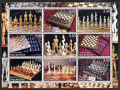 Tadjikistan 2000 Chess Pieces & Chess Sets perf sheetlet containing set of 9 values unmounted mint