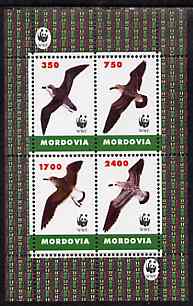 Mordovia Republic 1996 WWF - Birds perf sheetlet containing set of 4 values unmounted mint