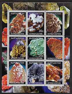 Kyrgyzstan 2000 Minerals perf sheetlet containing 9 values unmounted mint