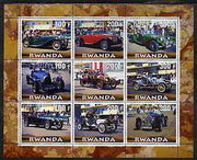 Rwanda 2000 Vintage Cars perf sheetlet containing 9 values unmounted mint