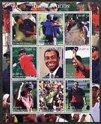 Turkmenistan 2000 Tiger Woods perf sheetlet containing 9 values unmounted mint