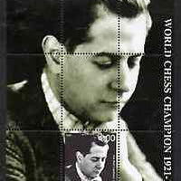 Tadjikistan 2000 World Chess Champions - Jose Capablanca perf s/sheet unmounted mint