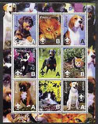 Kosova 2000 Europa - Cats & Dogs perf sheetlet containing set of 9 values each with Scout Logo unmounted mint