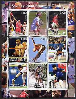 Tadjikistan 2000 Sydney Olympic Games perf sheetlet containing set of 9 values unmounted mint