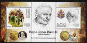 Somalia 2006 Pope John Paul II - First Anniversary of his Death perf sheetlet #1 containing 2 values, unmounted mint