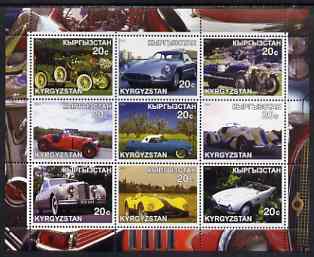 Kyrgyzstan 2001 Sports cars perf sheetlet containing 9 values unmounted mint