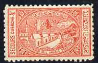 Saudi Arabia 1937 General Hospital Charity Tax 1/8g vermilion fine mounted mint single, SG 346