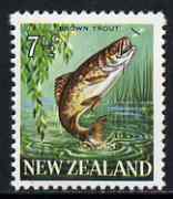 New Zealand 1967-70 Brown Trout 7.5c wmk sideways (from def set) unmounted mint, SG 871*