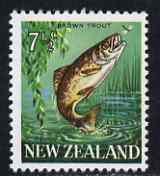 New Zealand 1967-70 Brown Trout 7.5c wmk upright (from def set) unmounted mint, SG 871a*