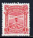 New Zealand 1944-47 Life Insurance 1d scarlet (Lighthouse) unmounted mint, SG L38