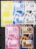 Benin 2002 History of Chess imperf m/sheet containing 2 values each with Scout Logo, the set of 5 progressive proofs comprising the 4 individual colours plus all 4-colour composite (as issued) all unmounted mint