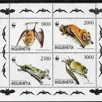 Ingushetia Republic 1997 WWF - Bats perf sheetlet containing complete set of 4 unmounted mint