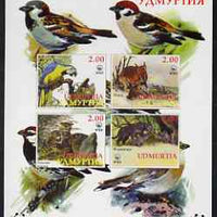 Udmurtia Republic 1998 WWF imperf sheetlet containing set of 4 values unmounted mint
