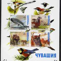 Chuvashia Republic 1998 WWF imperf sheetlet containing set of 4 values unmounted mint