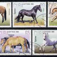 Cuba 2005 Horses perf set of 5 fine cto used