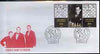 Kyrgyzstan 2000 Alexandre Alekhine #3 perf strip of 3 on illustrated cover with special Chess cancellation