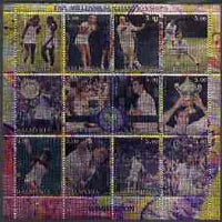 Kalmikia Republic 2000 Wimbledon - The Millennium Championships (Tennis) perf sheetlet containing set of 12 values printed on metallic foil unmounted mint