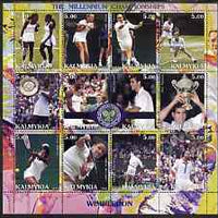 Kalmikia Republic 2000 Wimbledon - The Millennium Championships (Tennis) perf sheetlet containing set of 12 values unmounted mint