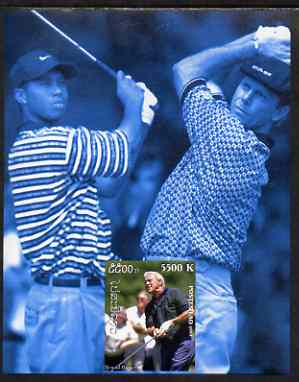 Laos 1999 Great People of the 20th Century (Arnold Palmer & Tiger Woods - Golf) imperf souvenir sheet unmounted mint