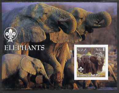 Eritrea 2002 Elephants imperf m/sheet with Scouts Logo unmounted mint