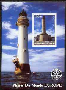 Benin 2003 Lighthouses of Europe imperf m/sheet #02 with Rotary Logo unmounted mint