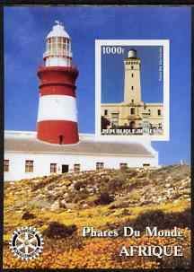 Benin 2003 Lighthouses of Africa imperf m/sheet #02 with Rotary Logo unmounted mint