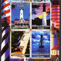 Congo 2004 Lighthouses of America (South East) imperf sheetlet containing 4 values unmounted mint