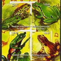 Congo 2004 Frogs (Les Grenouilles) imperf sheetlet containing 4 values unmounted mint