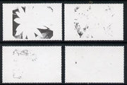 Tanzania 1986 Flowers perf proof set of 4 printed in black only unmounted mint (as SG 474-7)