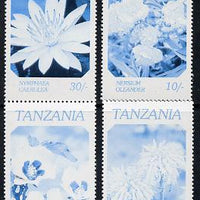 Tanzania 1986 Flowers perf proof set of 4 printed in blue & black only unmounted mint (as SG 474-7)