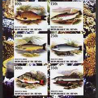 Benin 2003 The Nature Conservancy imperf sheetlet containing set of 6 values (Fish) unmounted mint