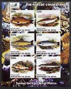 Benin 2003 The Nature Conservancy imperf sheetlet containing set of 6 values (Fish) unmounted mint