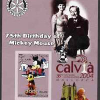 Somalia 2003 75th Birthday of Mickey Mouse #4 - imperf s/sheet also showing Walt Disney, Pope, Calvia Chess Olympiad & Rotary Logos, unmounted mint