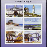 Eritrea 2001 Art of Edward Hopper #1 imperf sheetlet containing 6 values unmounted mint