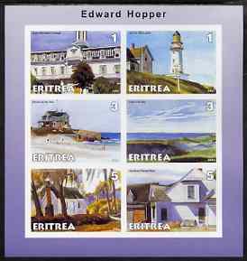 Eritrea 2001 Art of Edward Hopper #1 imperf sheetlet containing 6 values unmounted mint