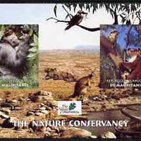 Mauritania 2003 The Nature Conservancy imperf m/sheet containing 2 x 150 um values (Apes, Bears & Birds) unmounted mint