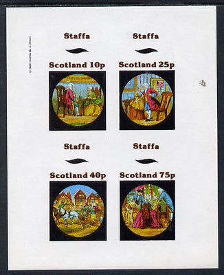 Staffa 1982 Fairy Tales (High Society) imperf sheetlet containing set of 4 values unmounted mint