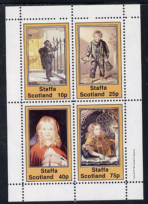 Staffa 1981 Dickensian Children perf sheetlet containing set of 4 values unmounted mint