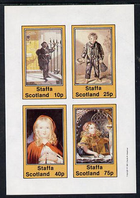 Staffa 1981 Dickensian Children imperf sheetlet containing set of 4 values unmounted mint