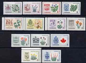 Canada 1964 Provincial Emblems perf set of 13 unmounted mint, SG 543-55