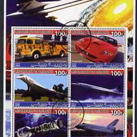 Djibouti 2006 Concorde, Space, Ferrari & Fire Trucks perf sheetlet containing 6 values cto used