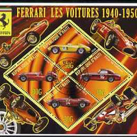 Haiti 2006 Ferrari Cars 1940-1950 perf sheetlet containing 4 diamond shaped values cto used