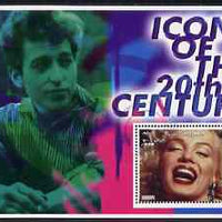 Somalia 2001 Icons of the 20th Century #01 perf s/sheet showing Marilyn Monroe with Bob Dylan in background cto used