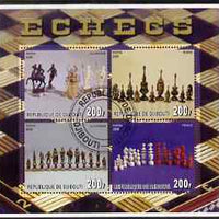 Djibouti 2006 Chess perf sheetlet containing 4 values very fine cto used