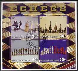 Djibouti 2006 Chess perf sheetlet containing 4 values very fine cto used