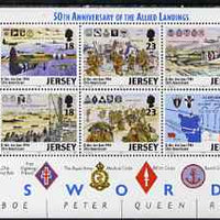 Jersey 1994 50th Anniversary of D-Day perf booklet pane containing set of 6 unmounted mint SG 659b