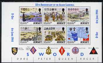 Jersey 1994 50th Anniversary of D-Day perf booklet pane containing set of 6 unmounted mint SG 659b